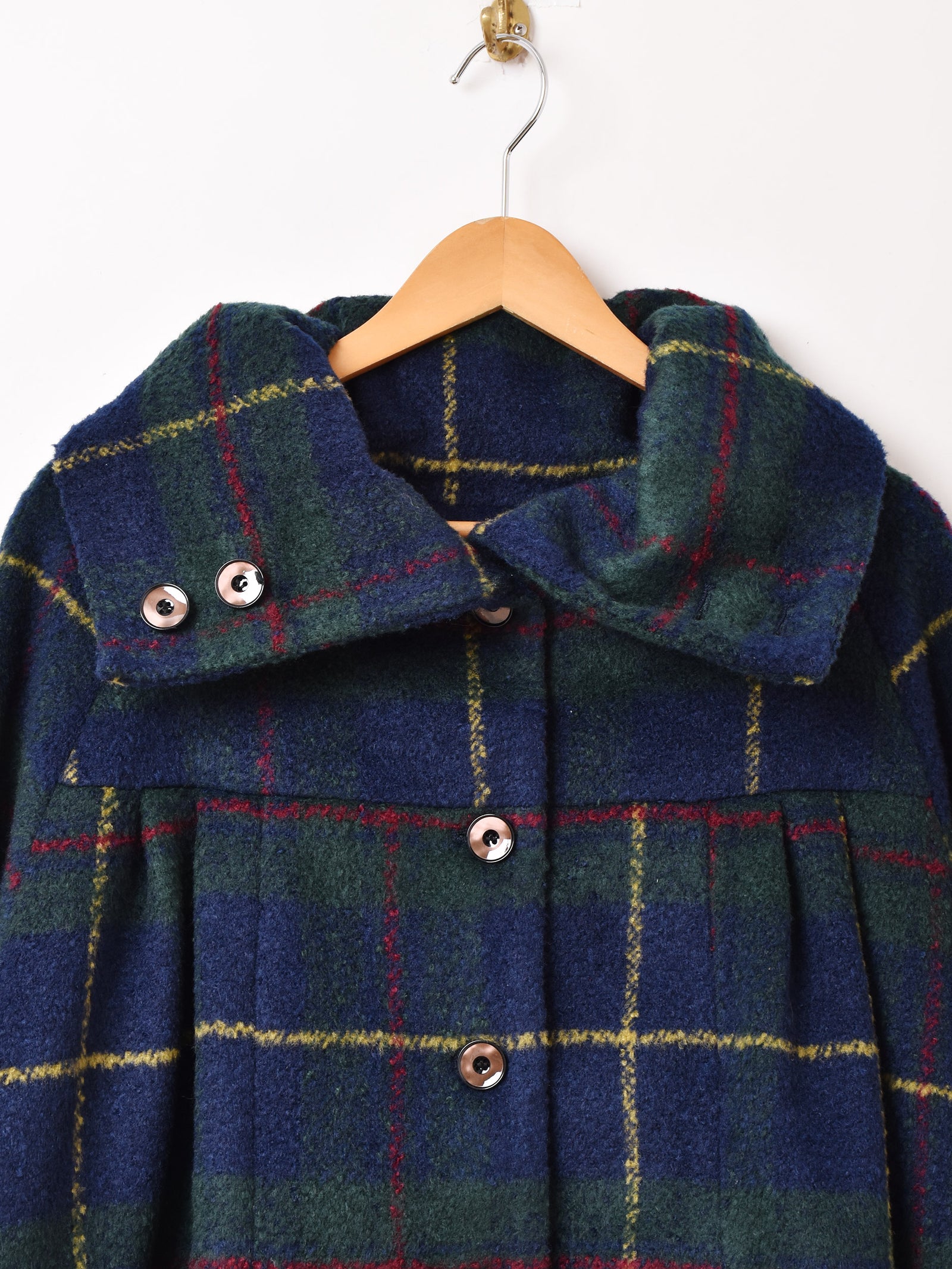 2色展開】Meridian チェック柄 デザインカラー ロングコート – 古着屋