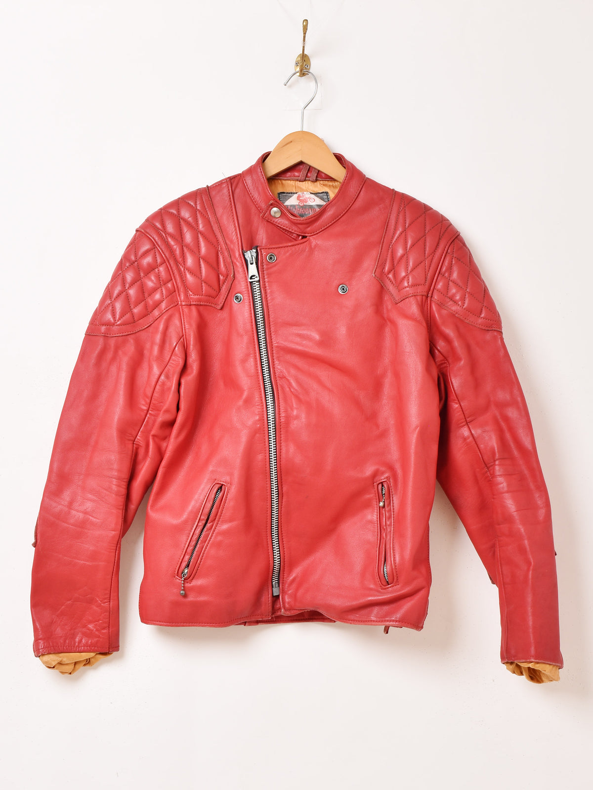 70s Belgium製 行お leather jacket brown