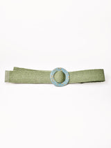 【5色展開】クリアバックル 編み込み ゴムベルト