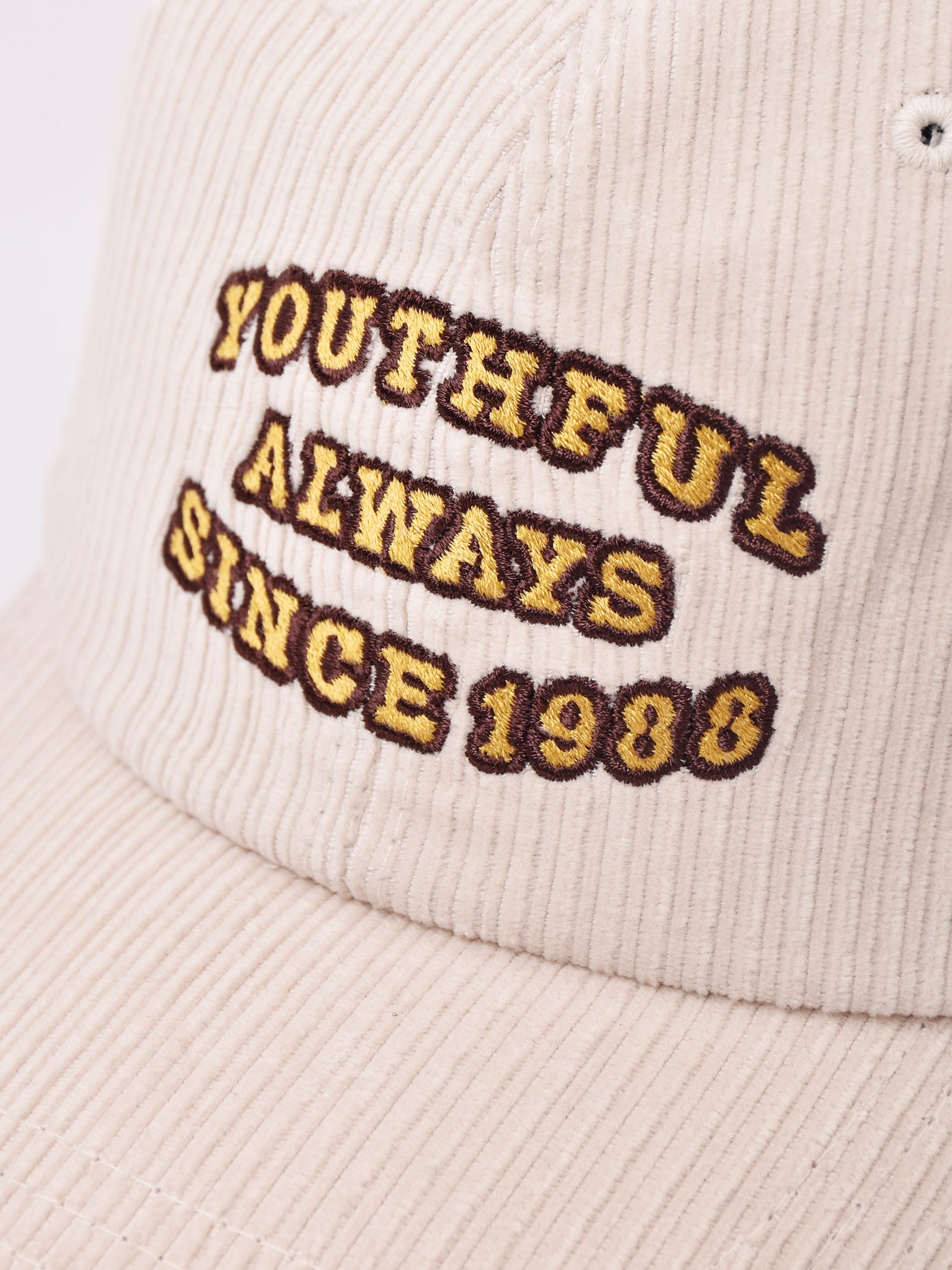 コーデュロイ 刺繍入り キャップ「YOUTHFUL」 – 古着屋Top of