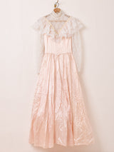 80's Made in USA ”GUNNE SAX” サテン レース ロングドレス