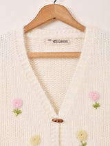 【2色展開】Elcamino フラワー刺繍 ニットベスト