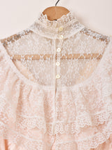 80's Made in USA ”GUNNE SAX” サテン レース ロングドレス