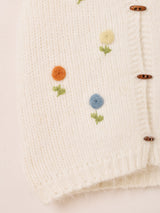 【2色展開】Elcamino フラワー刺繍 ニットベスト