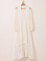 70's Made in USA "GUNNE SAX" 花柄レース ロングドレス