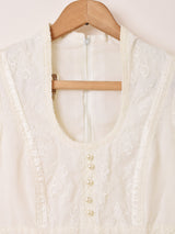 70's Made in USA "GUNNE SAX" 花柄レース ロングドレス
