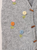 【2色展開】Elcamino フラワー刺繍 ニットベスト