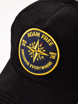 パッチ刺繍 コーデュロイ キャップ「ROAM FREE」