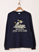 【2色展開】Backers プリント ロングスリーブTシャツ「CANOE」
