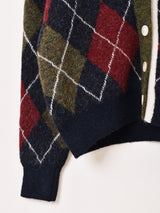 【2色展開】Meridian アーガイルチェック柄 カーディガン