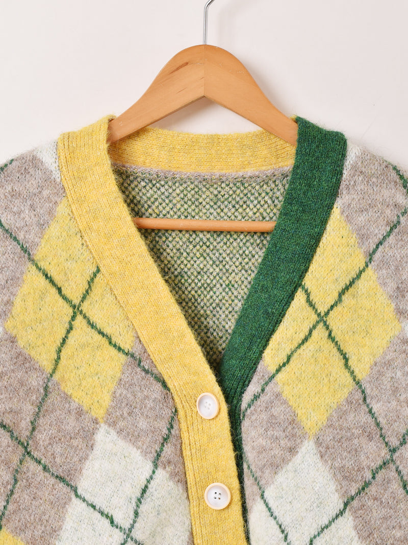 2色展開】Meridian アーガイルチェック柄 カーディガン – 古着屋Top of