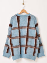 Meridian チェック柄 ビッグセーター
