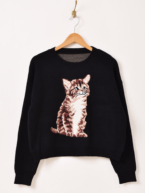 2色展開】Meridian ネコ セーター – 古着屋Top of the Hillのネット