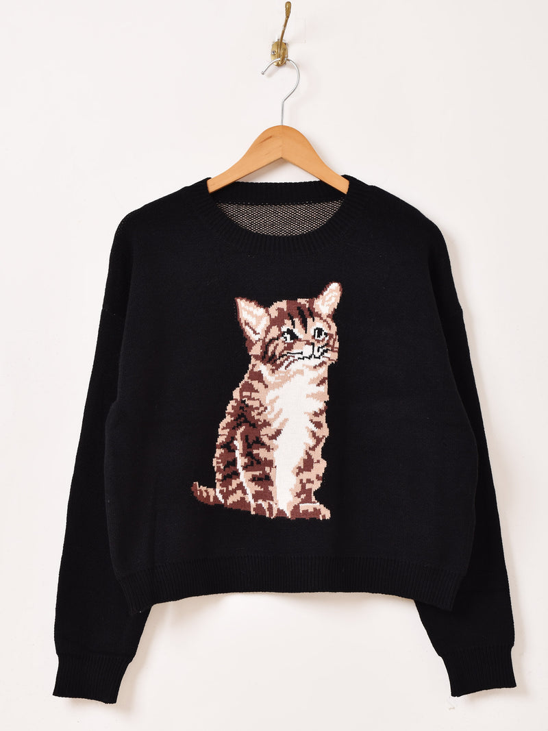 2色展開】Meridian ネコ セーター – 古着屋Top of the Hillのネット