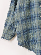 【2色展開】Elcamino チェック柄 フリンジ 長袖シャツ