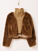 【2色展開】Meridian フェイクファー ニット ブルゾン