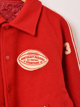 【2色展開】 パッチ刺繍 ラインデザイン スタジアムジャケット