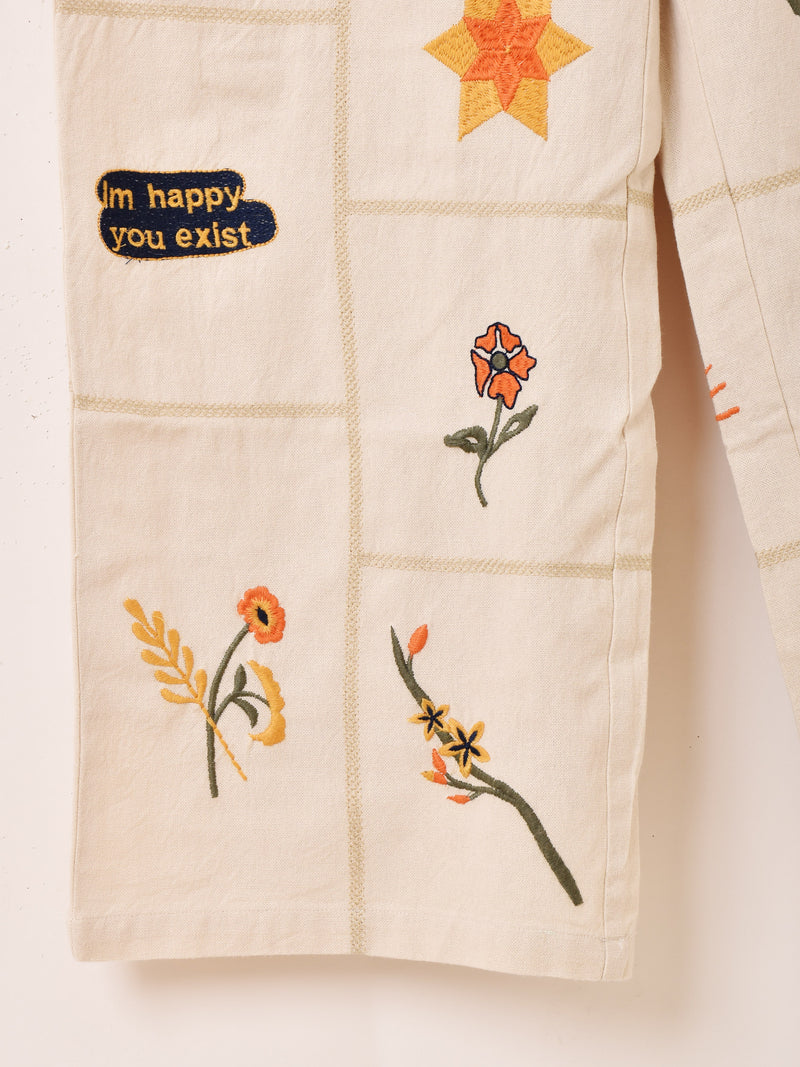 Emerald Motel パッチワーク刺繍 イージーパンツ