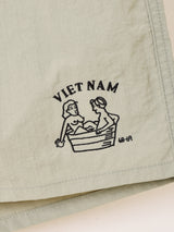 【3色展開】 ワンポイント刺繍 ナイロンショーツ 「VIETNAM」