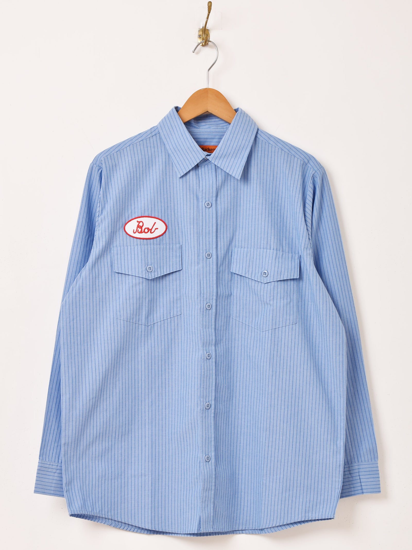 2色展開】Backers ストライプ 長袖 ワークシャツ – 古着屋Top of the