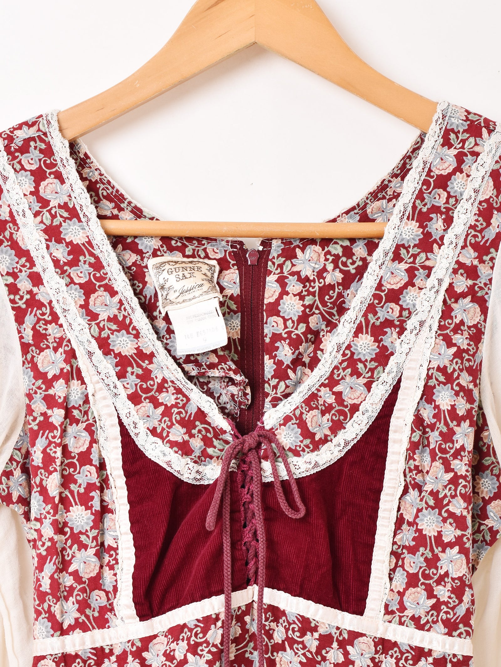 70's ”GUNNE SAX” 花柄 長袖 ワンピース – 古着屋Top of the Hillの