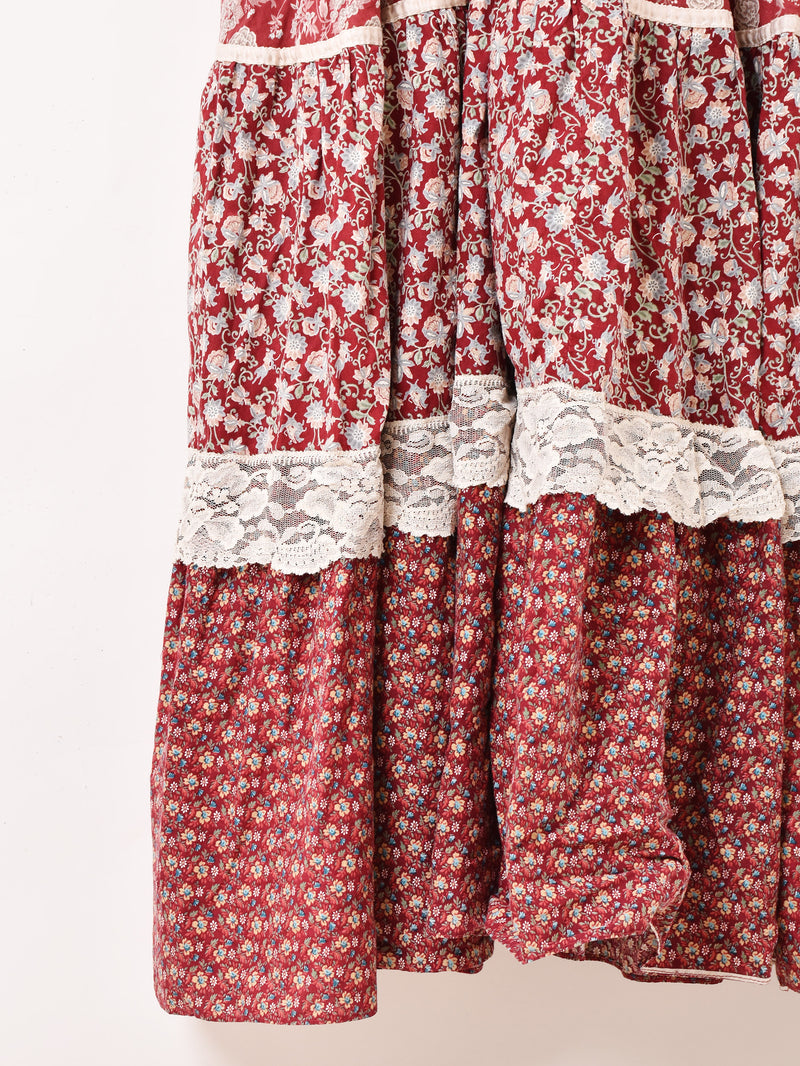 70’s ”GUNNE SAX” 花柄 長袖 ワンピース