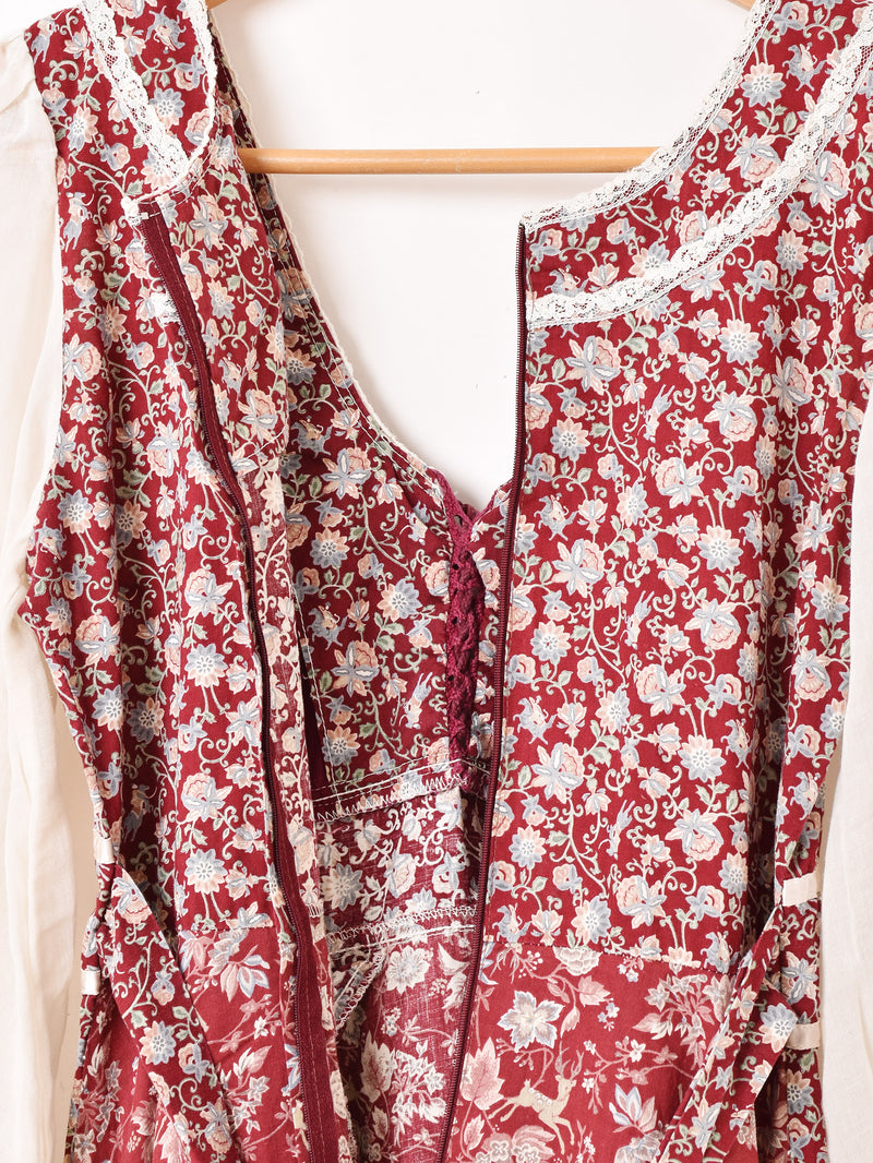 70’s ”GUNNE SAX” 花柄 長袖 ワンピース