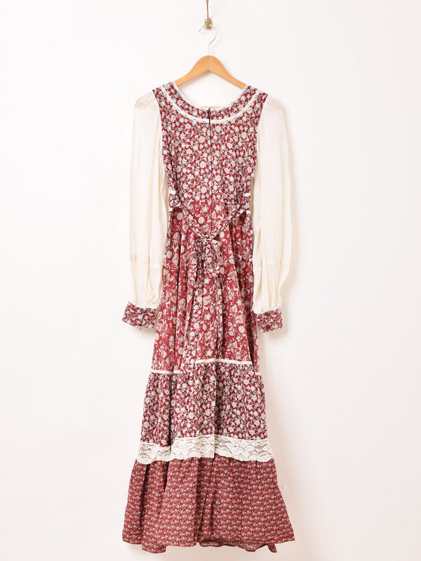 70’s ”GUNNE SAX” 花柄 長袖 ワンピース