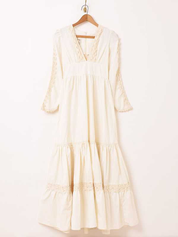 70's ”GUNNE SAX" キナリ 長袖 ワンピース
