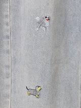 Elcamino 犬 刺繍 デニムパンツ