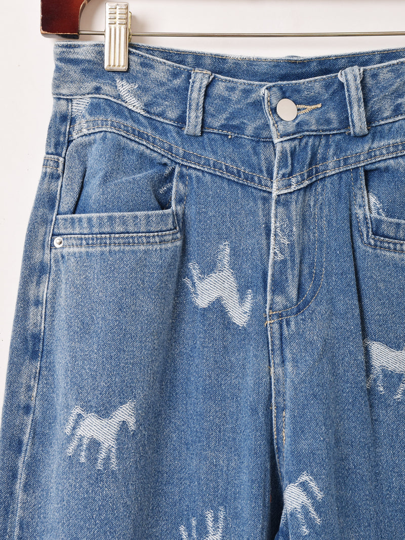 Elcamino 馬柄 デニムパンツ – 古着屋Top of the Hillのネット通販サイト