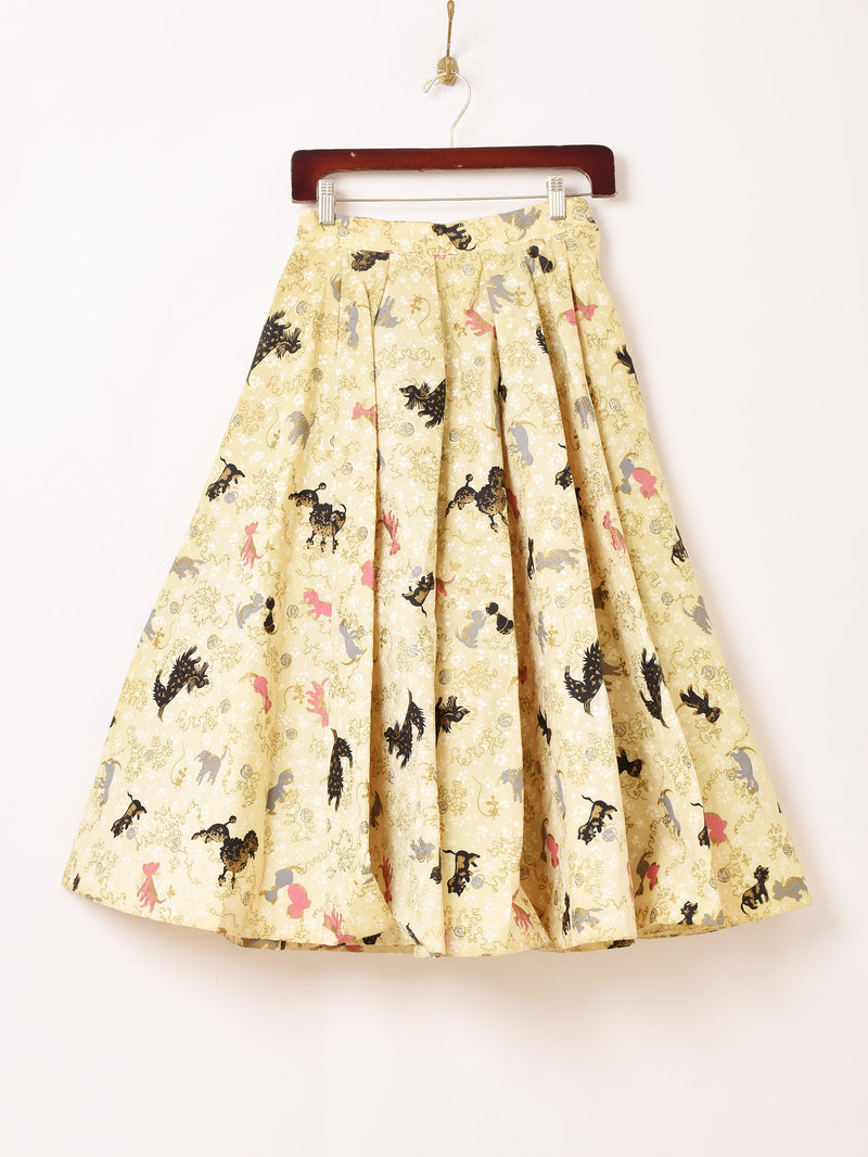 50's "Cannady Creations Hollywood" アニマルプリント サーキュラースカート