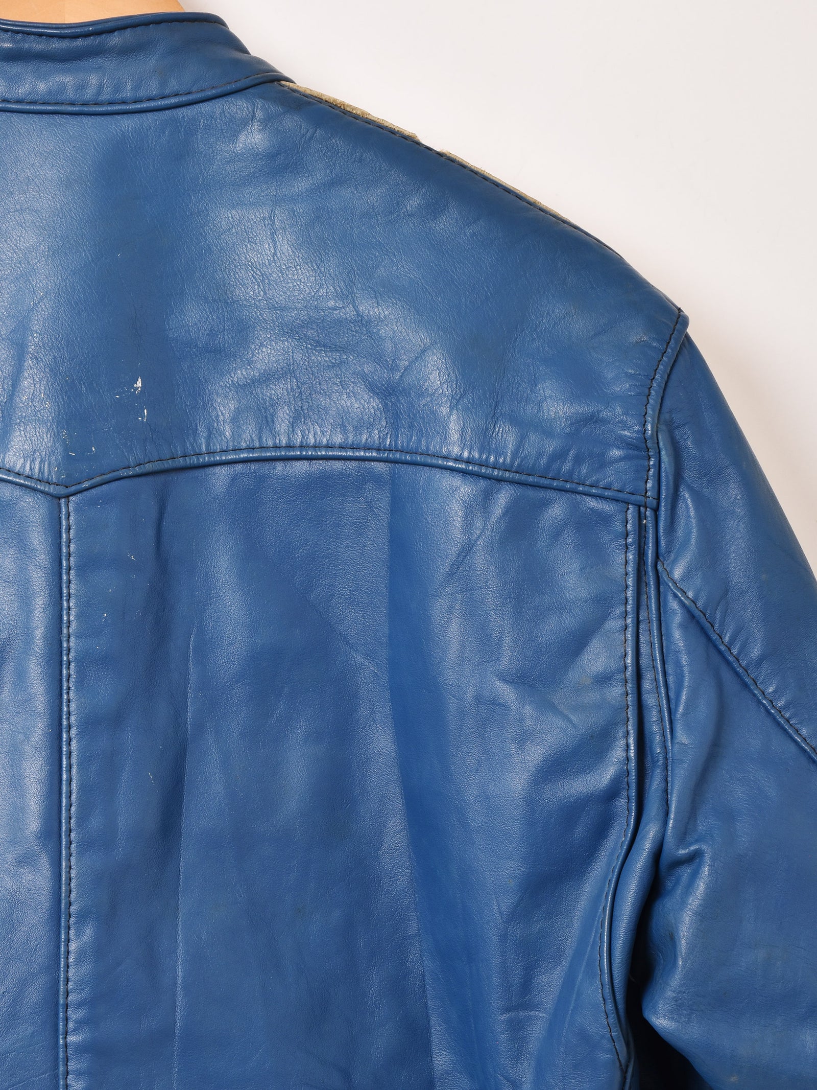 60s BATES Leather Riders Jacket 襟なし ノーカラー レザー