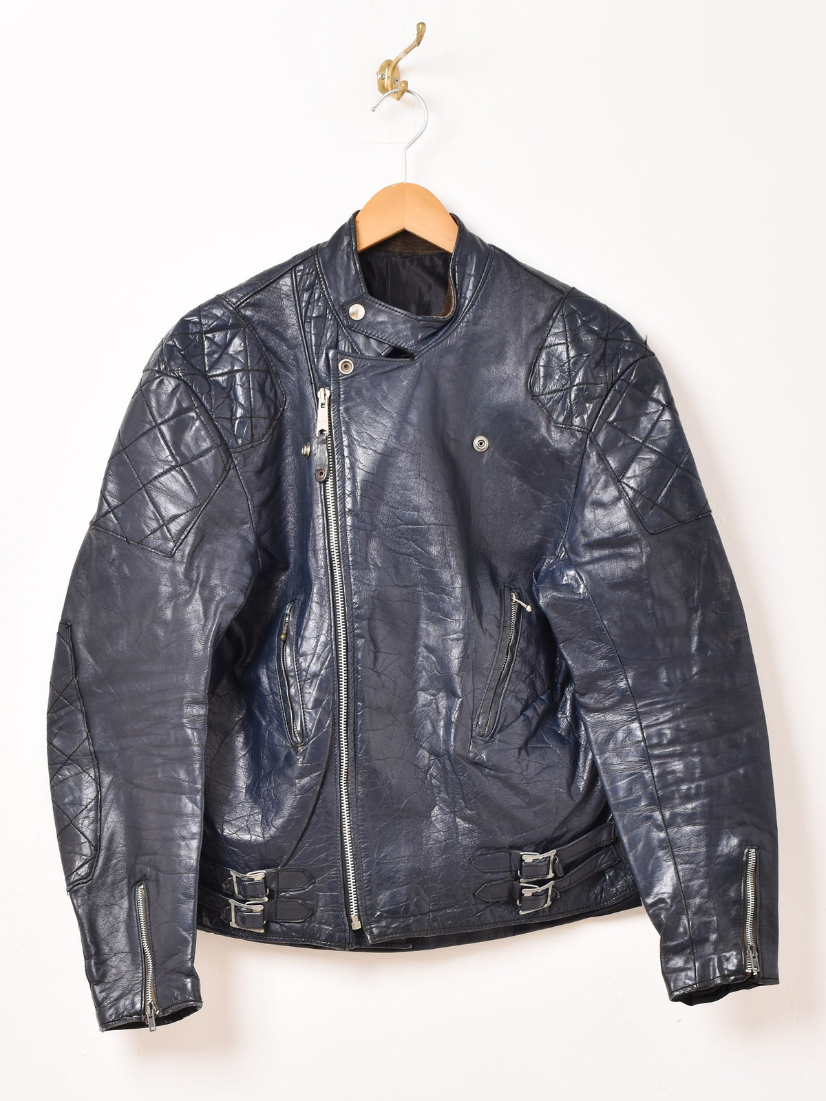 80s vintage レザーコート ジップアップ （80s English Squire