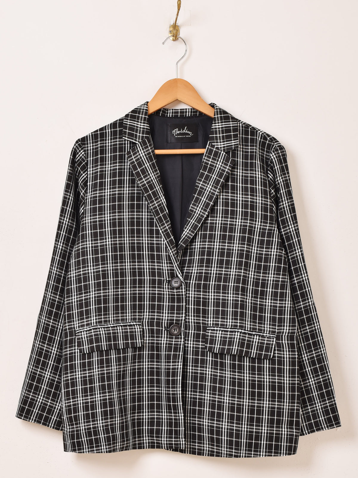 No.1241 VINTAGE 古着 アウター ノーカラージャケット チェック柄 VINTAGE - No.1241 VINTAGE 古着 アウター ノーカラージャケット
