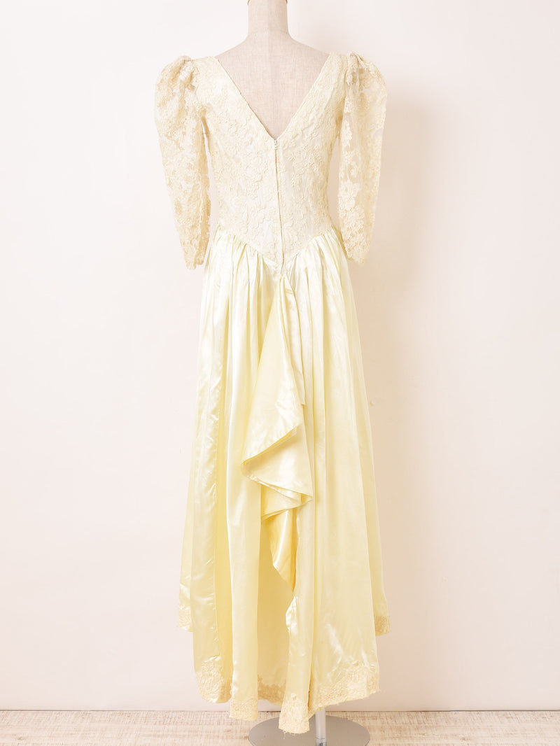 Made in USA 70's レース 七分袖 ドレス