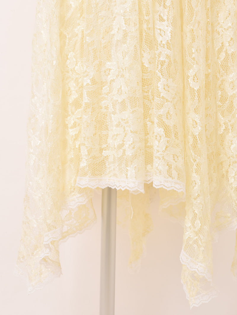Made In USA 80's "GUNNE SAX" ベアトップ レースドレス