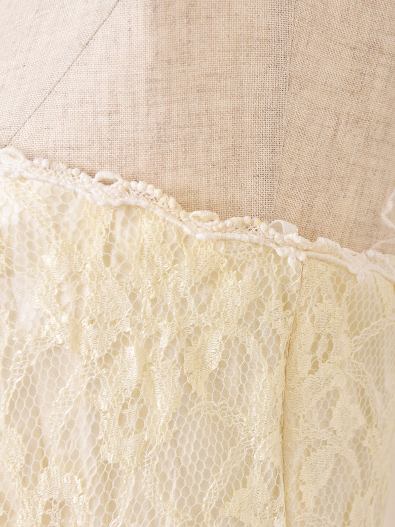 Made In USA 80's "GUNNE SAX" ベアトップ レースドレス