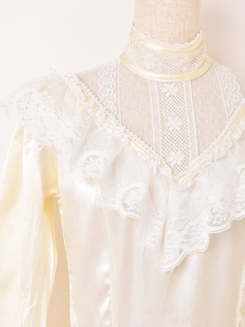 70's ”GUNNE SAX" 長袖 プレーリードレス