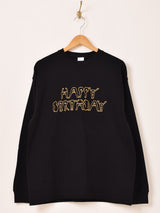 【2色展開】 プリント ロングスリーブTシャツ「HAPPY BIRTHDAY」