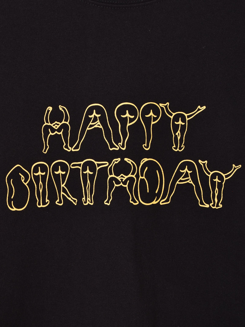 【2色展開】 プリント ロングスリーブTシャツ「HAPPY BIRTHDAY」