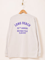 【2色展開】 プリント ロングスリーブTシャツ「LONG BEACH」