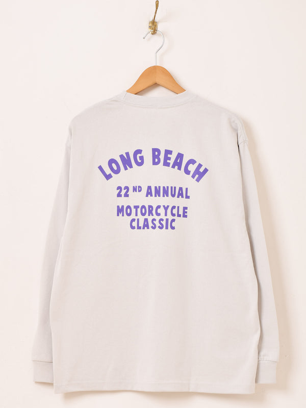 【2色展開】 プリント ロングスリーブTシャツ「LONG BEACH」