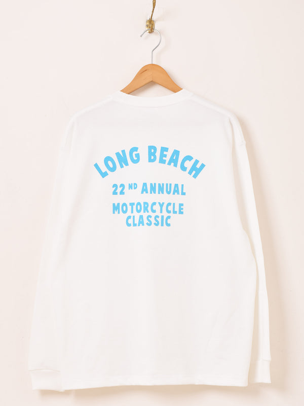 【2色展開】 プリント ロングスリーブTシャツ「LONG BEACH」