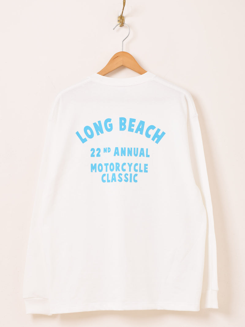 【2色展開】 プリント ロングスリーブTシャツ「LONG BEACH」