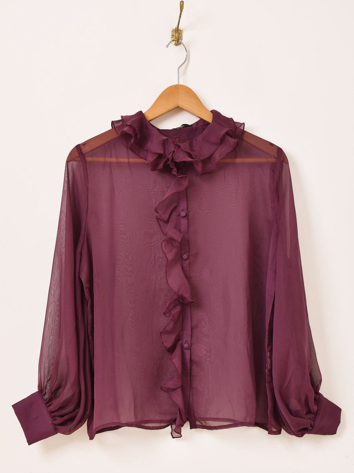 【USA製】　リボン　総柄　ブラウス　シャツ　長袖　古着 レディースオリジナルブランド/インポート – 「