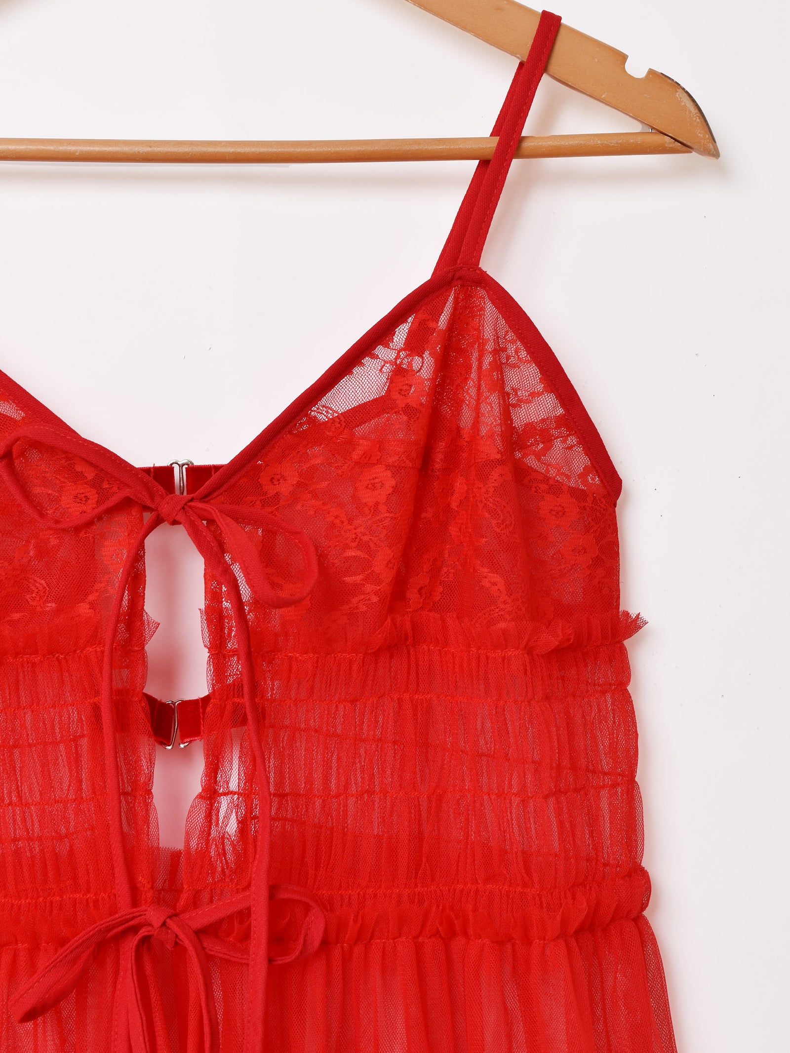 6色展開】Meridian チュール フロントオープン キャミソールワンピース