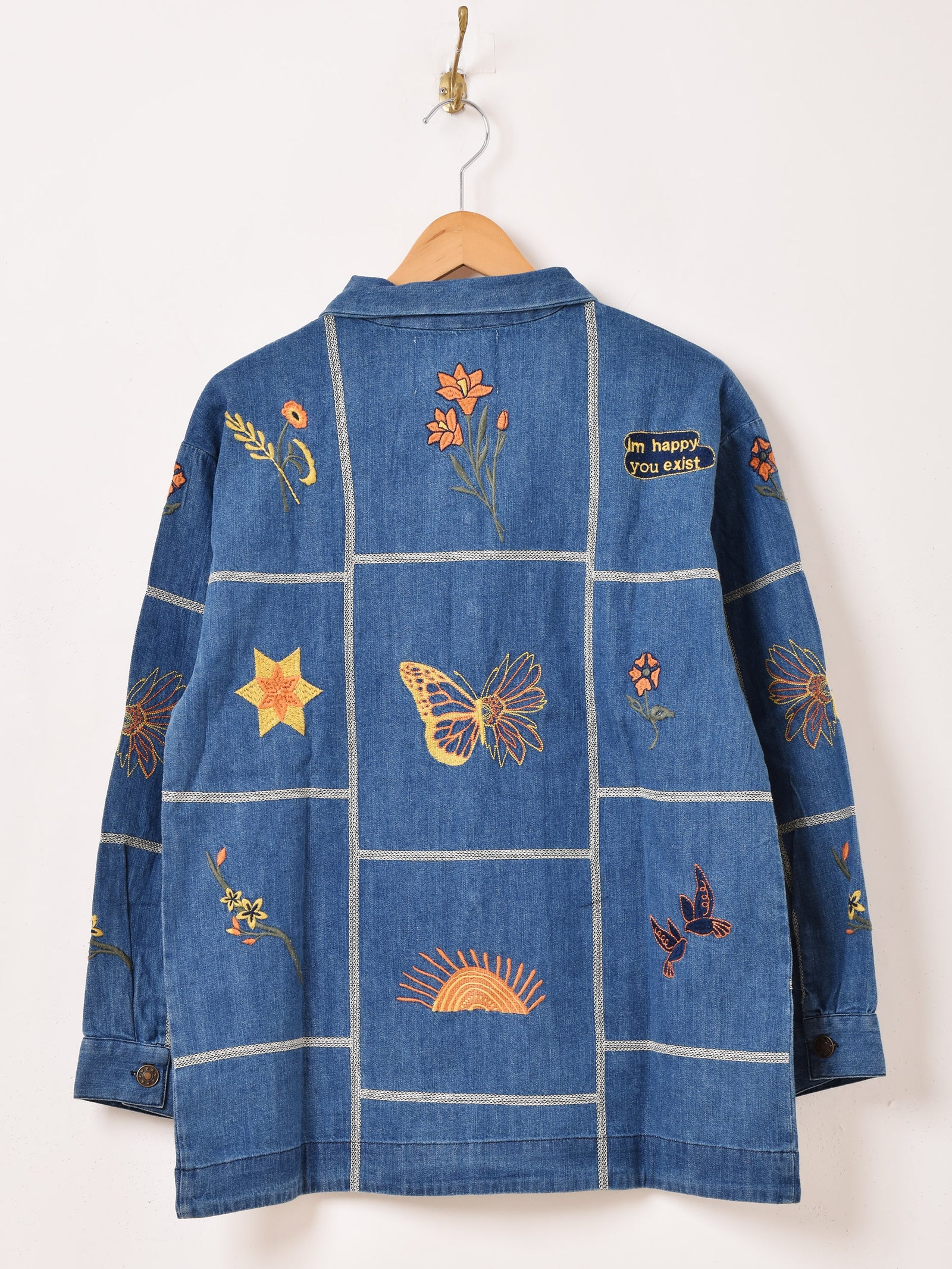 Emerald Motel パッチワーク刺繍 長袖 デニム シャツジャケット – 古着