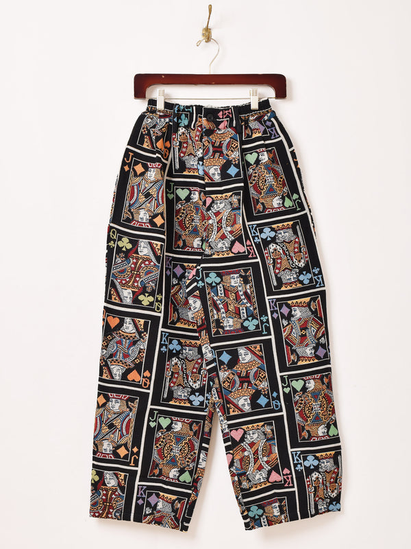 2色展開】Meridian トランプ柄 ゴブラン織り コクーンパンツ – 古着屋