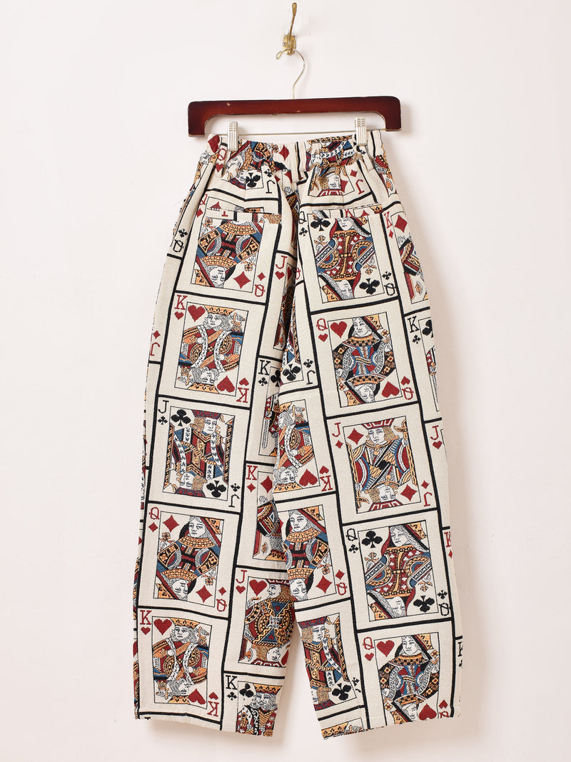 2色展開】Meridian トランプ柄 ゴブラン織り コクーンパンツ – 古着屋